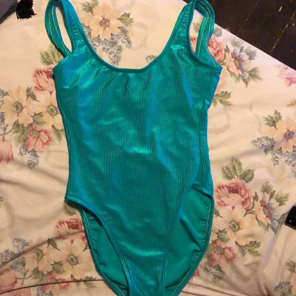 Turquoise one piece bathing suit